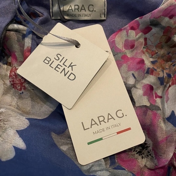 LARA G by Lara Guidotti Garden Floral Airy Silk Blend Maxi Dress Size Large NWT - Picture 3 of 3